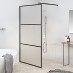 vidaXL Pregrada za tuširanje 115 x 195 cm s mutnim staklom ESG crna