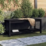 vidaXL Vrtna klupa crna 108x35x45 cm od masivne borovine