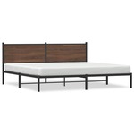 vidaXL Metalni okvir kreveta s uzglavljem smeđa boja hrasta 193x203 cm