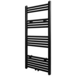 vidaXL Kupaonski radijator za centralno grijanje crni ravni 500 x 1160 mm