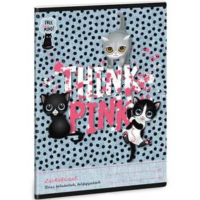 Ars Una: Think Pink slatka mačkica bilježnica 38 stranica A/5