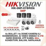 HIKVISION 5MP SMART HYBRID SET SA 6 KAMERA I OPREMOM HIK-5MP-HYBRID6