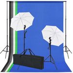 vidaXL Oprema za Foto Studio: 5 Raznobojnih Pozadina i 2 Kišobrana