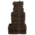 vidaXL 12-dijelni vrhunski set ručnika smeđi 600 gsm 100 % pamuk