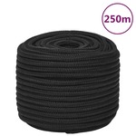 vidaXL Brodski konop tamnocrni 14 mm 250 m od polipropilena