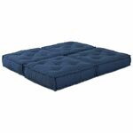 vidaXL Pouffe Set od 2 Indigo Pamuk 70 x 70 x 36 cm Uklonjive navlake