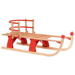 vidaXL Sklopive sanjke s naslonom 110 cm drvene