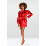 DKaren Woman's Housecoat Hazel siva, tamnocrvena, crvena