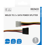 DELTACO Y-power cable for two SATA SSD Hard Drives