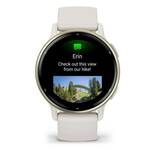 Garmin Vivoactive 5 pametni sat, Cream Gold Aluminum Bezel with Ivory Case and Silicone Band