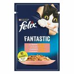 FELIX Fantastic, potpuna hrana za kućne ljubimce, za odrasle mačke, mokra hrana s lososom u želeu, 85g