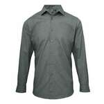 MENS CROSS-DYE ROLL SLEEVE POPLIN BAR SHIRT - Grey Denim,2XL