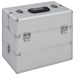 Kovčeg za šminku 37 x 24 x 35 cm srebrni aluminijski