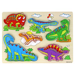 Drvena 3D slagalica za djecu - logička igra sa motivima dinosaura - 11 elemenata