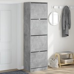Ormarić za cipele s 4 ladice siva boja betona 60x42x204 cm
