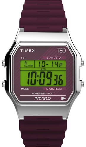 Sat Timex T80 TW2V41300 Burgundy/Silver