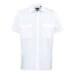 MEN’S SHORT SLEEVE PILOT SHIRT - White,L