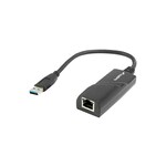 LANBERG NC-1000-01 USB 3.0 UTP transformator 15cm Crno