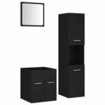 Set kupaonskog namještaja od iverice crni Crna 41 x 38.5 x 46 cm 1 3