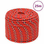 vidaXL Brodski konop crveni 14 mm 25 m od polipropilena