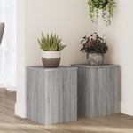 vidaXL Stalci za biljke 2 kom boja hrasta 25x25x35cm konstruirano drvo