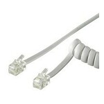 Kabel telefonski M M 4/4 SPIRALNI 4m,bijeli, za slušalicu