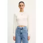 Pamučni pulover Tommy Jeans boja: bež, DW0DW20256