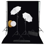 vidaXL Fotografska oprema: svjetla, kišobrani, pozadina i reflektori