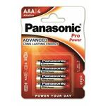 Panasonic alkalne AAA baterije, LR03, Pro Power, 1.5V, 4 komada, oznaka modela LR03PPG/4BP