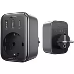 Strujni punjač Ugreen Nexode 4-u-1, 30W, 2xUSB-A, USB-C, Šuko, crni