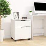 vidaXL Mobilni ormarić za spise s kotačima bijeli 45 x 38 x 54 cm drvo