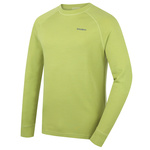Men's merino sweatshirt HUSKY Aron M bright green kaki