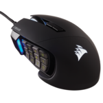 Corsair Scimitar Elite RGB gaming miš, optički, bežični/žični, 18000 dpi/26000 dpi, 50G, 1ms, 1000 Hz/2000 Hz, crni