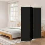vidaXL Sobna pregrada s 3 panela crna 150 x 200 cm od tkanine
