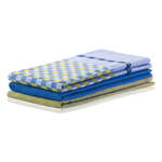 Set od tri pamučne plavo-žute kuhinjske krpe DecoKing Louie, 50 x 70 cm
