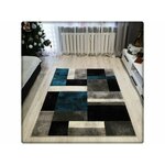 ShopJK TEPIH SUMATRA S KRATKIM VLAKNIMA SIVO - PLAVI E317A - FMB21 Rozmery: 120 x170