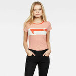 G-STAR T-shirt - Litmic yd stripe gr one slim r t wm cream-orange bijela