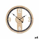 Zidni sat Crna Metal Drvo MDF 60 x 60 x 4,5 cm (4 kom.)