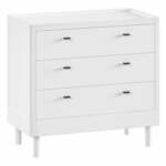 Bijela dječja komoda od masivne bukve 100x95x55 cm Forrest – Vipack