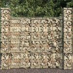 vidaXL Gabionske košare 3 kom od pocinčanog čelika 25 x 25 x 197 cm
