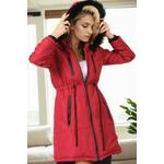 Z6762 DEWBERRY WOMEN'S COAT-BURGUNDY-1 crvena