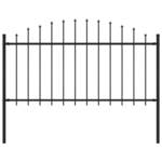 vidaXL Vrtna ograda s ukrasnim kopljima (1,25 - 1,5 ) x 1,7 m čelična crna