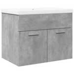 Kupaonski ormarić s ugrađenim Lavabo - Umivaonikom siva boja betona Beton siva 60 x 38.5 x 46 cm 1 bez slavine