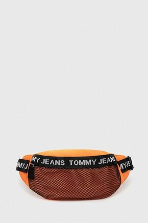 Torbica oko struka Tommy Jeans boja: narančasta - narančasta. Torbica oko struka iz kolekcije Tommy Jeans. Model izrađen od tekstilnog materijala.