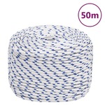 vidaXL Brodski konop bijeli 8 mm 50 m od polipropilena