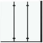 Sklopiva pregrada za kadu s 3 ploče ESG 130 x 138 cm crna