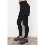 Trendyol Black 2-Layer Shorts Detailed Full Length Knitted Sports Leggings crna