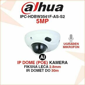 DAHUA IP WIZSENSE 5MP DOME KAMERA IPC-HDBW3541F-AS-S2