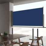vidaXL Uvlačiva bočna tenda za terasu 60 x 300 cm plava