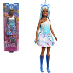 Barbie Dreamtopia: Jednorog lutka u plavoj haljini s duginim uzorkom - Mattel